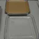 FOYO Oven Basics Glass Plate Set, Square Tempered Glass Serving Plates Pie Plate Salad Plates - 10" Diameter (Set of 2)