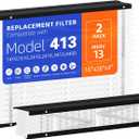 2 Pack 413 Replacement Filter, Compatible with AprilAire 413 Whole House Air Purifiers Models,1410,1610,2410,2416,3410,4400,MERV13 HVAC Furnace Filter Replacement,Actual Size:16"x28"x4" Air Filter