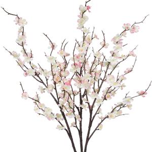 3 Pcs Cherry Blossom Branches Artificial Flowers for Spring Indoor Decoration Pink Faux Spring Flowers Stems 37'' Cherry Blossom Tree Decor with Long Stems for Tall Vases Arrangements Table