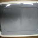 Amazon Basics Large Cat Litter Box with High Sides, Open Top for Easy Access, Includes Scoop with Storage, 19" x 15" x 11.75", Grey/Beige
