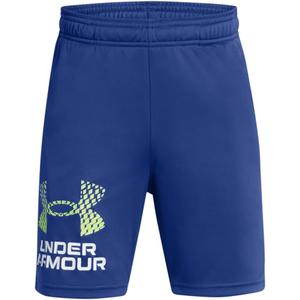 Under Armour Boys' Tech Logo Shorts (Medium, (432) Tech Blue / / Morph Green)