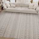 Area Rug for Living Room Neutral Rug 8x10 Machine Washable Rugs Thin Soft Carpet for Bedroom Dining Room Rugs Modern Moroccan Farmhouse Nursery Office Home House Large Brown