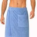 Turkish Cotton Terry Velour Adjustable Body Wrap Towel for Men (Light Blue, One Size)