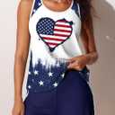 Summer Mae Blouson Tankini Swimsuits for Women 2026 Tummy Control Two Piece Bathing Suits with Sporty Pockets Swim Shorts Flag of Hearts, Size 12