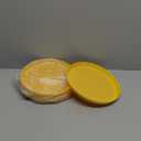 PATIKIL 9" Restaurant Serving Trays, 3 Pcs Round Non-Slip Food Service Tray Platter Reusable Plastic Fast Food Serving Tray for Bar Coffee Home Cafeteria Hotel, Yellow