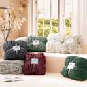 WRENSONGE Chunky Knit Blanket Throw Dark Green Large Soft Fluffy Cable Knit Crochet Throw 100% Hand Knitted Blanket for Couch Bed(40"x40")