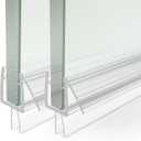 2-Pack iBath Shower Door Bottom Seal, Fit 5/16"(8mm) Glass Thick, Ultra Clear Frameles Glass Door Sweep Strips Stop Shower Leaks, Length 39"(992mm) Glass Door Seal Strip.