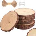 Set of 10 Wood Slices for Centerpieces 7-8 inch, Natural Unfinished Wood Craft Kits, Tree Slices with Bark for DIY Crafts Wedding Christmas Party Decoration, Wood Centerpieces for Tables