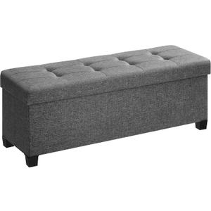 SONGMICS Storage Ottoman Bench, Foldable Foot Rest with Legs, 15 x 43 x 15.7 Inches, End of Bed Bench, Storage Chest, Load up to 660 lb, for Living Room, Bedroom, Entryway, Slate Gray ULSF018G01