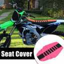 X AUTOHAUX Universal Motorcycle Pit Dirt Bike Faux Leather Soft Seat Cover Anti Slip Seat Cushion Pink Black 1Pc