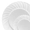 Elegant Ware 9" White Plastic Plates, Case of 216 (12 packs x 18)