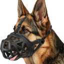BARKLESS Dog Muzzle, Basket Muzzle for Biting, Chewing and Scavenging, Humane Cage Mouth Cover, Perfect for Grooming and Training Large Aggressive Reactive Dogs (L, Black)