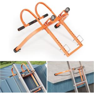 2 in 1 Ladder Stabilizer,Roof Ridge Extension Both Horizontally and Vertically, Rubber Grip T-BarQuick and Safe Access to Steep Roofs.