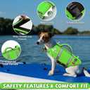 EMUST Dog Life Jacket, Lightweight Good Safety Dog Life Vests with Thickened Rescue Handle for Large Dogs, Pet Safety Swimsuit Preserver for Swimming Pool Beach Boating, XXL, NewGreen