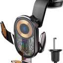 Wireless Car Charger, ESSAGER 15W Fast Charging Car Phone Holder Mount Auto Clamping Cell Phone Stand for iPhone 15 14 13 12 11 Pro Max, Samsung Galaxy S23 S22 S21