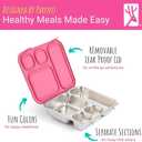 Elk and Friends Kids Stainless Steel Bento Box with Silicone Lid | Leak-proof | Toddler Lunch Container | 4 Compartments | Dishwasher Safe