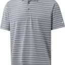 Rouen Mens Golf Shirt Moisture Wicking Dry Fit Performance Stripe Casual Collared Short Sleeve Golf Polo Shirts for Men (Medium)