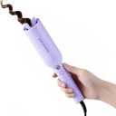 Upgraded Automatic Rotating Curling Iron - CurlPro Plus Long Barrel Curling Wand for Long Hair, Ceramic Hair Curler for Women, Anti-Scald, Tangle-Free, 600M Ionic, Dual Voltage (Lavender)