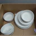 Stone Lain Virtuo 12-Piece Dinnerware Set Porcelain, White