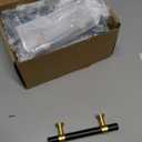 Haliwu 20 Pack Black Cabinet Pulls Black&Gold Cabinet Handles, Barrel Gold Dresser Drawer Pulls for Kitchen Hardware,3 inch (Hole Center Spacing76mm (3 inch))