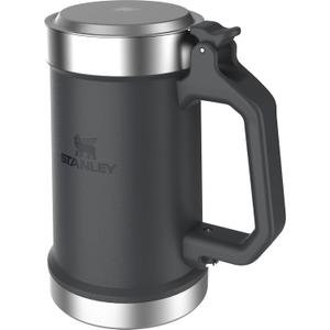 STANLEY Classic Bottle Opener Beer Stein 24 oz | Flip Up Lid and Heavy Duty Handle with Built In Bottle Opener | Insulated Stainless Steel Beer Mug | BPA-Free | Black 2.0