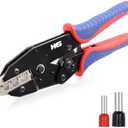 HKS Crimping Tool for Sleeves Ferrule Terminals & Pin Cord End- Ratcheting Wire Crimpers - AWG 10-2 (6-35mm²) - Ratchet Terminal Crimper - Electrical Crimping Tool