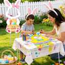 Nuberlic 2pcs Easter Bunny Large Face Cutout Photo Props Yard Signs Decorations DIY Easter Paint Craft for Kids Chick Easter Egg Hunt Yard Decorations Outdoor Picture Booth Props Spring Yard Sign Decor