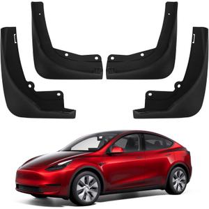 Mud Flaps Accessories for Tesla Model Y 2025 - Fenders Perforation-Free Durable All-Weather Fenders, Model fits with Tesla Model Y 2020-2025,Fit New Model Y(Set of 4)