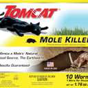 Tomcat Mole Killer(a), Ready-to-Use Worm Bait Strips that Mimic Earthworms, Kills Moles in One Feeding, 10 P.