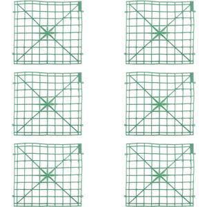 6PCS Artificial Flower Grid Panels (25cmx25cm) Plant Wall Base Plastic Flower Insert Grid Arch Simulation Background Wall Lawn Fence Grid for DIY Arch Decoration Wedding Birthday Party