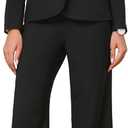 Allegra K Business Suit for Women's 2 Piece Collarless Matching Set Work Outfit Blazer and Pants Sets Small Black