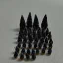 44Pcs Mini Christmas Trees Artificial Pine Trees,Black Sisal Trees Bottle Brush Trees Snow Frosted Christmas Tree with Wood Base for Christmas Home Table Decor