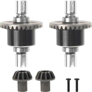 ShareGoo 2Pcs Front & Rear Differential Gear Diff Gear Set Compatible with WLtoys 144010 144001 144002 124016 124017 124018 124019 RC Car Upgrade Parts