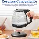 Elite Gourmet EKT1001 Electric 1.0L BPA-Free 1100W Glass Kettle Cordless 360 Base, Stylish Blue LED Interior, Handy Auto Shut-Off Function Quickly Boil Water For Tea & More, Black