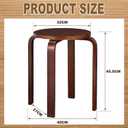 FairySandy Stackable Bentwood Stools, 18 Inch Height Black Wooden Backless Counter Chairs with Round Top, Portable Stool for Kitchen Dining Classroom Home Living Room Furniture(Dark Coffee,4 Pieces), 15.5" x 15.5" x 18"