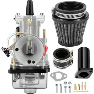 YOXUFA PWK 24 mm Carburetor Intake Pipe Assembly for Predator 212 224cc 196cc 200cc 6.5hp Engine Coleman CT200U BT200X Baja Warrior Trailmaster Mb200 GX200 Mini Bike Go Kart High Efficiency Parts (black)