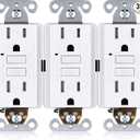 Faith [3-Pack] 15A GFCI Outlets, Tamper-Resistant, ETL Listed, GFI Duplex Receptacles with LED Indicator, Self-Test Ground Fault Circuit Interrupter, White, 3 Piece