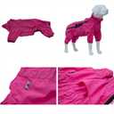 Lovelonglong Waterproof Dog Raincoat 4-Leg Full Body Dog Rain Suit with Reflective Strips & Leash Opening, Outdoor Dog Jacket for Rainy Weather, 4XL