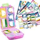 1Pack Travel Pill Organizer - 10 Compartments Pill Case, Compact and Portable Pill Box, Perfect for On-The-Go Storage, Pill Holder for Purse (Pink with 156 Stickers)