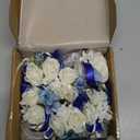 Blue White Prom Wrist Corsage, Set of 6, Corsages for Prom, Bridal Hand Flower Rose for Rustic Vintage Wedding, Bridesmaid Wrist Flower, Corsage for Ceremony Anniversary, Homecoming