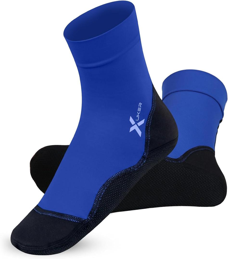XUKER Water Socks Quick Dry Swim Dive Sand Proof Socks for Beach Volleyball Sand Soccer (XX-Large, Navy Blue)