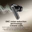 Hybrid Active Noise Cancelling Wireless Earbuds, Noise Cancelling in Ear Headphones for Crystal-Clear Calls & Music, 50H Playtime for Office/Running/Workout (Obsidian)