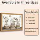 Framed Farmhouse Bathroom Canvas Wall Art Brown Rustic Cotton Flower Painting Picture Wall Decor Modern Relax Soak Unwind Sign Poster Print Artwork for Living room Restroom Home Decoration, 24"L x 16"W