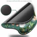 DOOKE Ergonomic Mouse Pad with Wrist Support, Cute Mouse Pads with Non-Slip PU Base for Home Office Working Studying Easy Typing & Pain Relief Dark Green Floral