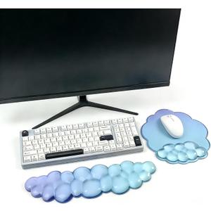 Keyboard Wrist Rest with Cloud Gel Mouse Pad - Ergonomic Cloud Mouse Pad Soft and Cool, Cute Desk Accessories for Office/Home/Desktop/Latop (Blue Purple)