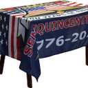 Kind Girl 250 Anniversary Tablecloth Flag,Blessings America USA Flag 250th,1776-2026 Commemorative,4th of July Anniversary Celebration,with Liberty Bell Design,Rectangular Tablecloth Fade-Resistant.