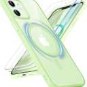 ORETECH Magnetic for iPhone 12 Case/iPhone 12 Pro Case, [Compatible with MagSafe][2 Pcs Screen Protectors][15 FT Drop Protection], Shockproof Bumper Phone Case iPhone 12/12 Pro Cover, Light Cyan