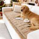 OTOB Couch Cover for Dogs Washable, Non Slip Funny Pet Couch Covers Sofa Slipcovers Cushion Mat, Plush Soft Cozy Pet Friendly Furniture Protector, All Seasons (Coffee, 23.6" x 47.2")
