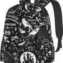 Gothic Bat Halloween Witchy Backpack School Bag Lightweight Bookbag Casual Daypack for Girls Boys Kids Women Men Travel Laptop 16 Inch