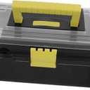 Angoily Box Portable Tool Box Tool Chest Organizer Bins Storage Bins for Tools Handle  Home Tool Organizers and Storage Craftsman Tools Tool Cabinet Hardware Heavy Tall Toolkit Black Abs
